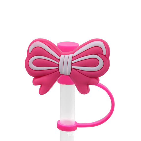 Straw Mouthpiece Silicone Dust Plug Decorative Buckle Clip Personalized Letter Label for Tumblers